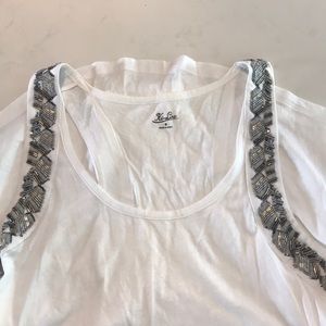 Hi-line white cotton tank top